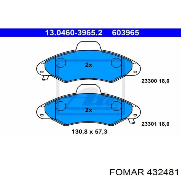 Колодки гальмівні передні, дискові 432481 Fomar Roulunds