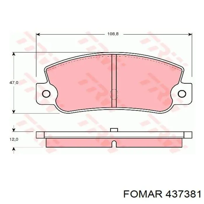 437381 Fomar Roulunds Передні гальмівні колодки