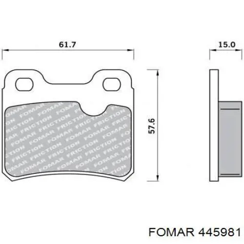 Задні гальмівні колодки 445981 Fomar Roulunds