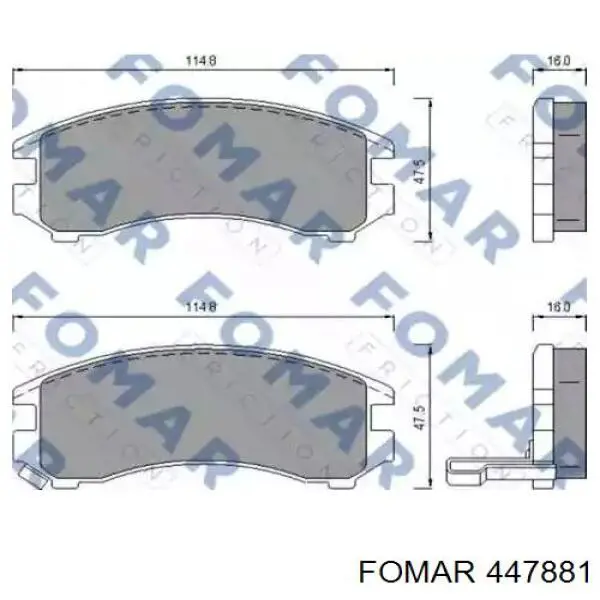 Передні тормозні колодки 447881 Fomar Roulunds