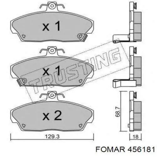 Передні тормозні колодки D443E Dafmi