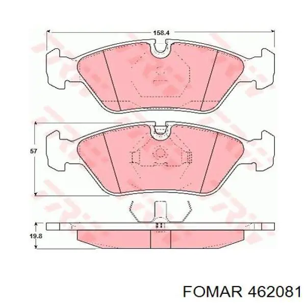 462081 Fomar Roulunds Передні гальмівні колодки