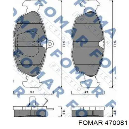 Купити 470081 Fomar Roulunds Колодки гальмівні передні, дискові