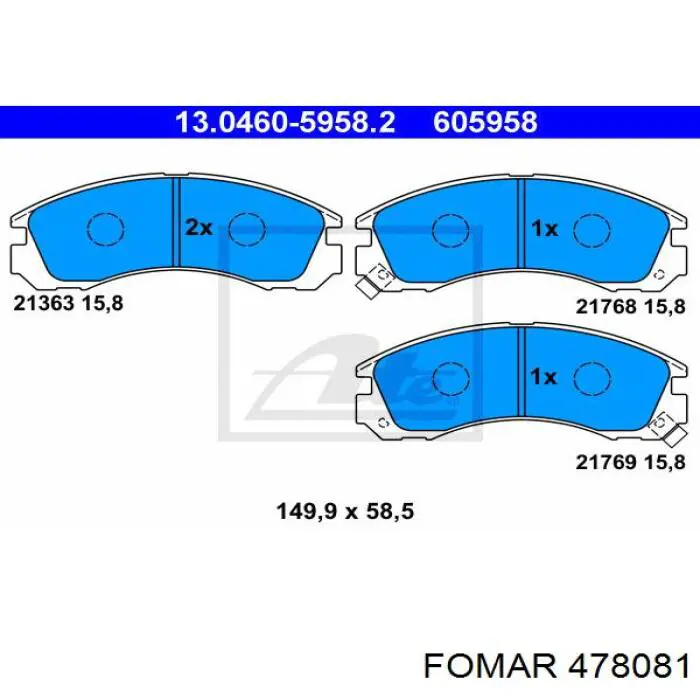 Передні тормозні колодки 478081 Fomar Roulunds