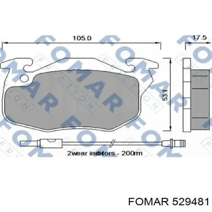 Передні тормозні колодки 529481 Fomar Roulunds