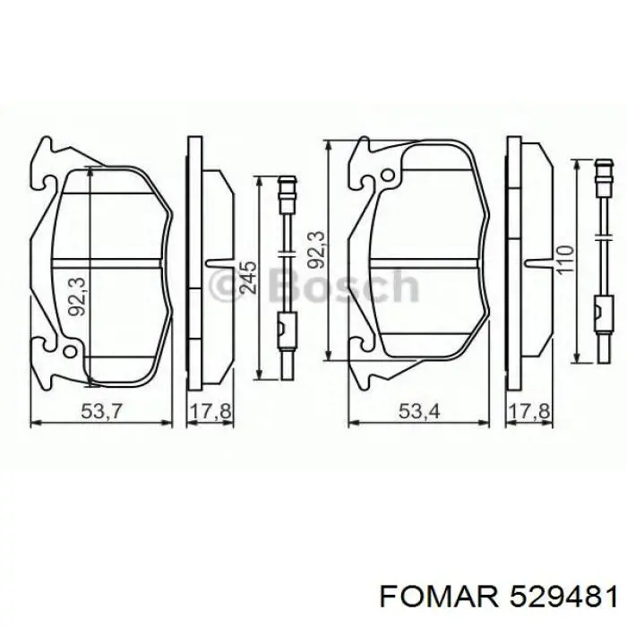 Гальмівні колодки Fomar Roulunds 529481 ціна, від 14.92 USD