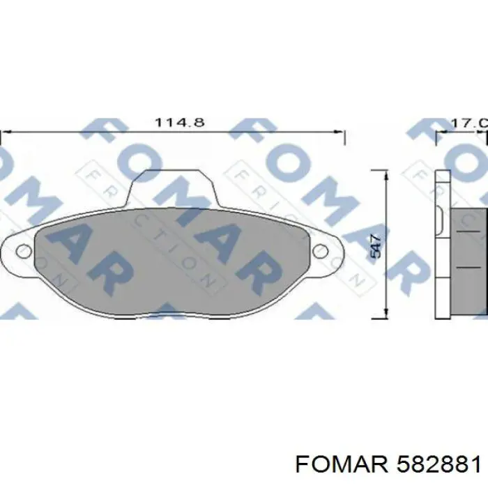 582881 Fomar Roulunds колодки гальмівні передні, дискові