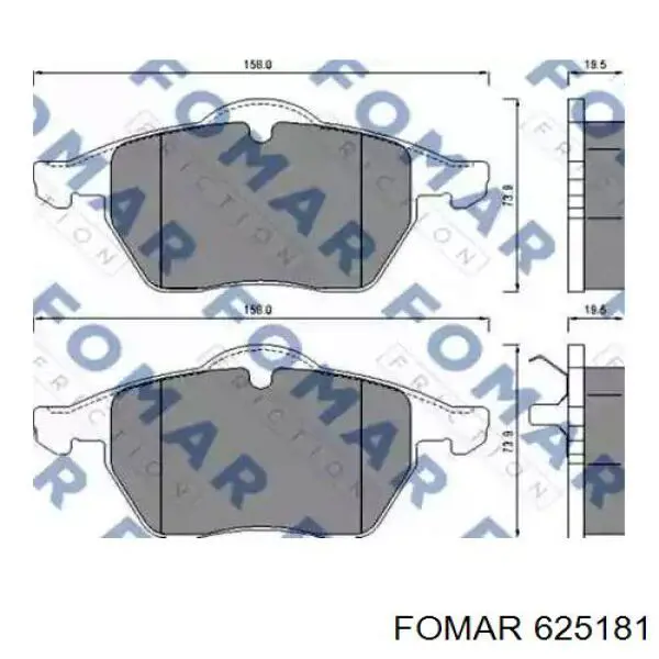Гальмівні колодки Fomar Roulunds 625181 ціна, від 23.48 USD