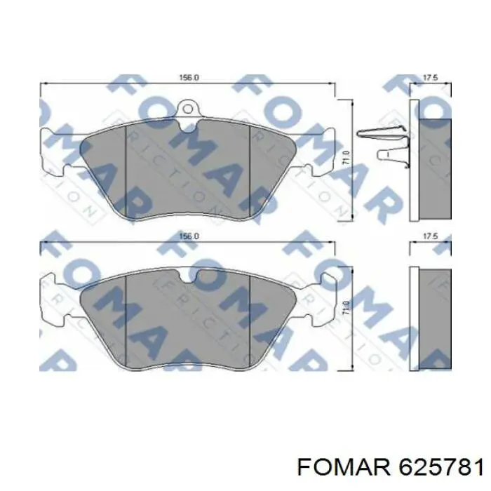 Передні тормозні колодки 625781 Fomar Roulunds