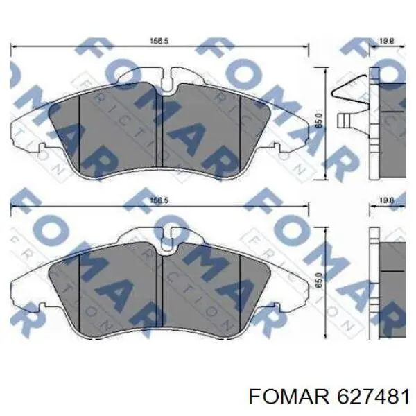 Задні гальмівні колодки Fomar Roulunds 627481 ціна, від 15.05 USD
