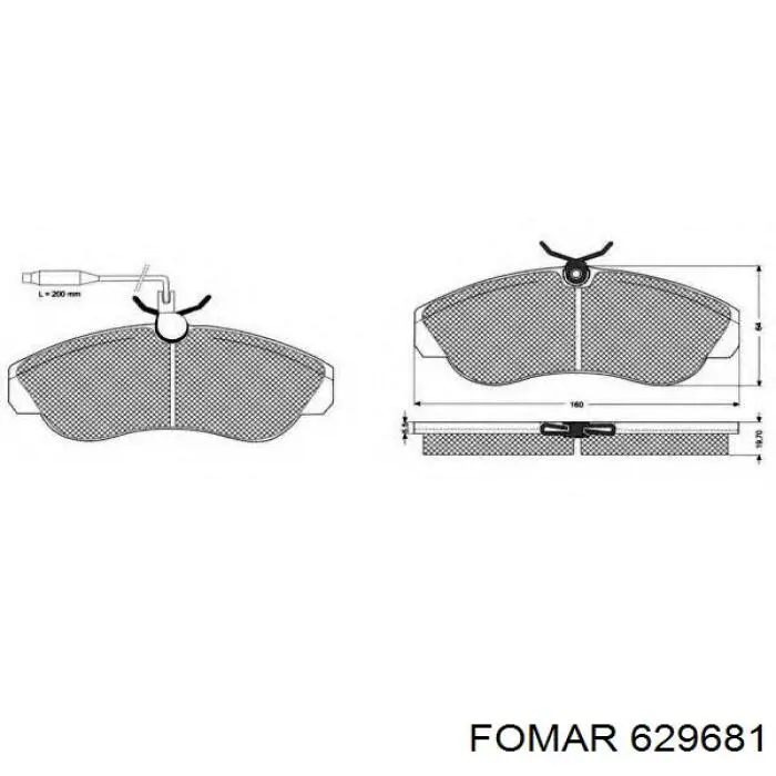 Колодки гальмівні передні, дискові 629681 Fomar Roulunds