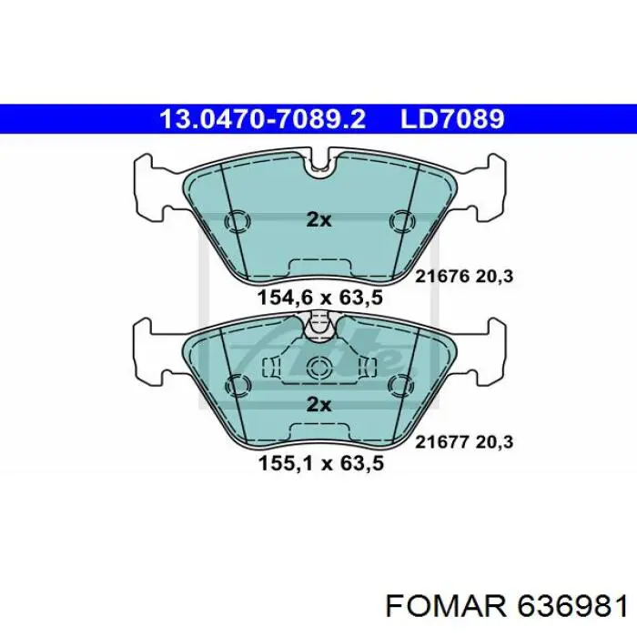 636981 Fomar Roulunds колодки гальмівні передні, дискові