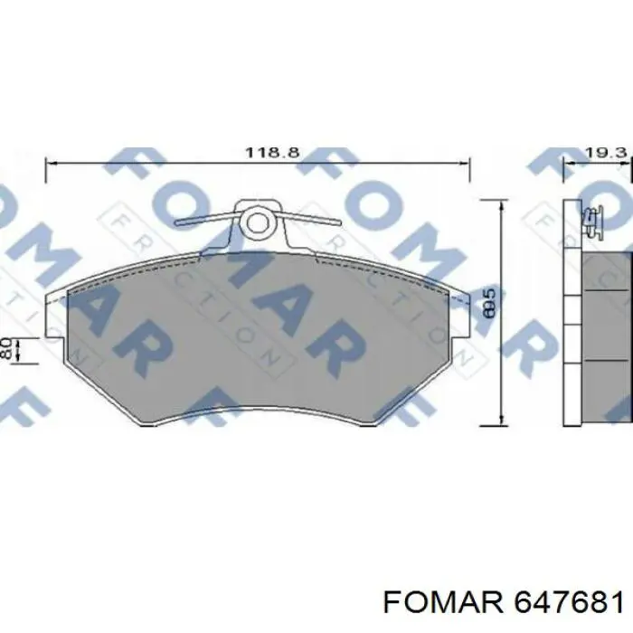 647681 Fomar Roulunds Передні гальмівні колодки
