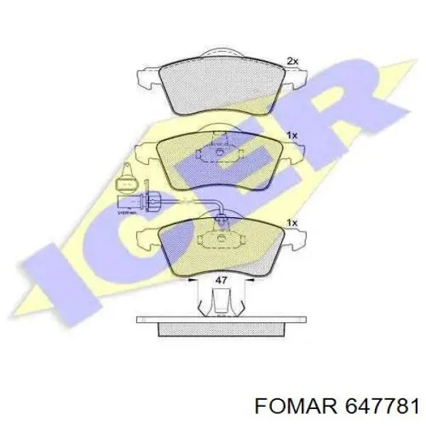 647781 Fomar Roulunds Передні гальмівні колодки