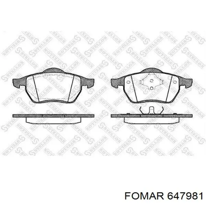 Колодки гальмівні передні, дискові 647981 Fomar Roulunds