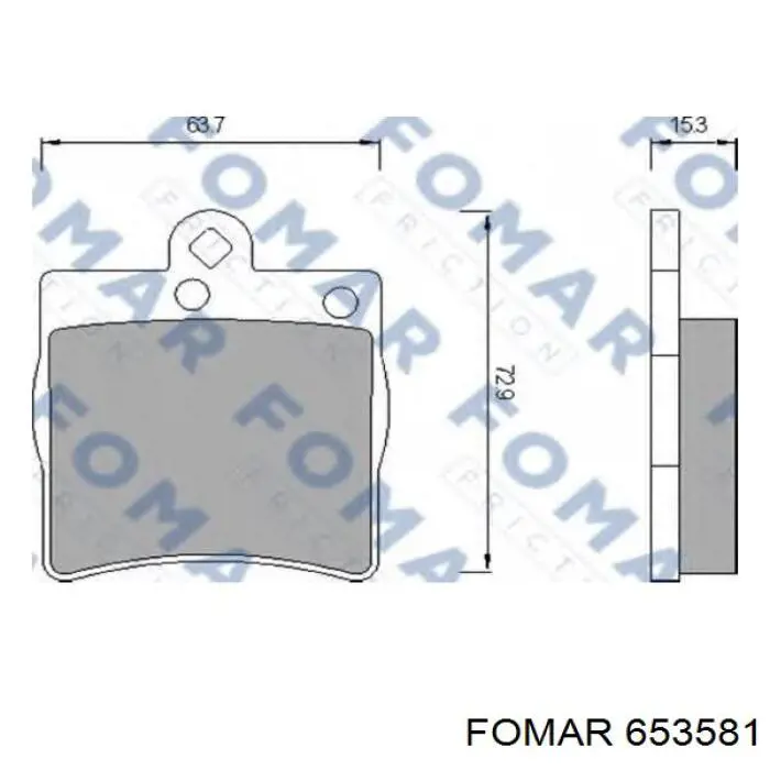 Задні гальмівні колодки 653581 Fomar Roulunds