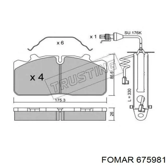 Купити 1436901 DAF Колодки гальмівні передні, дискові