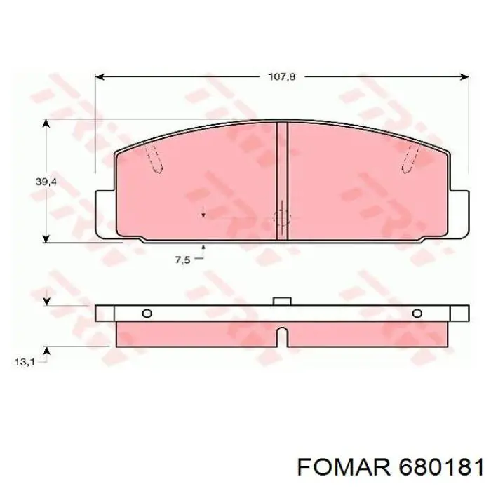 Задні гальмівні колодки 74619 Asam