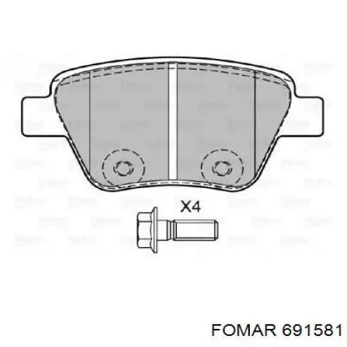 Задні гальмівні колодки Fomar Roulunds 691581 ціна, від 17.46 USD