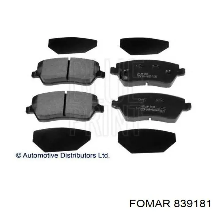 Передні тормозні колодки 839181 Fomar Roulunds