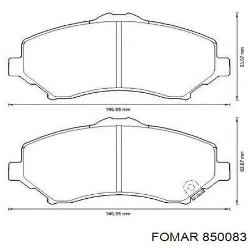 Передні тормозні колодки 68029264AB Chrysler