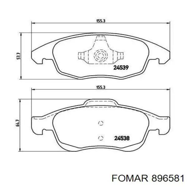 Купити 896581 Fomar Roulunds Задні колодки