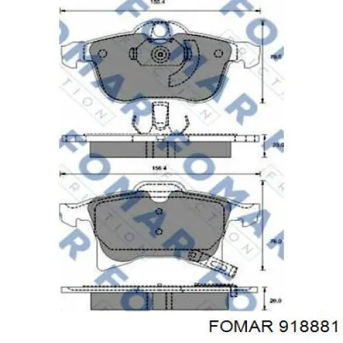 Передні тормозні колодки 918881 Fomar Roulunds