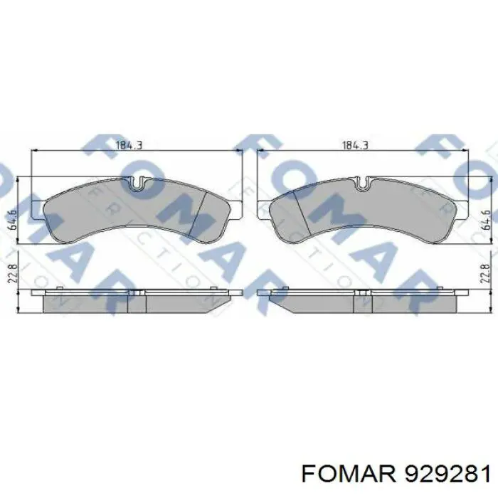 Задні гальмівні колодки 929281 Fomar Roulunds