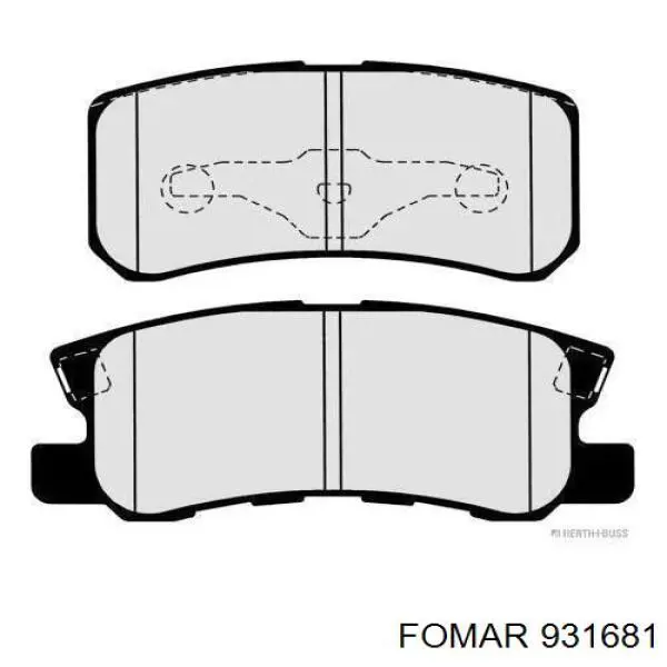 931681 Fomar Roulunds Колодки гальмівні задні, дискові