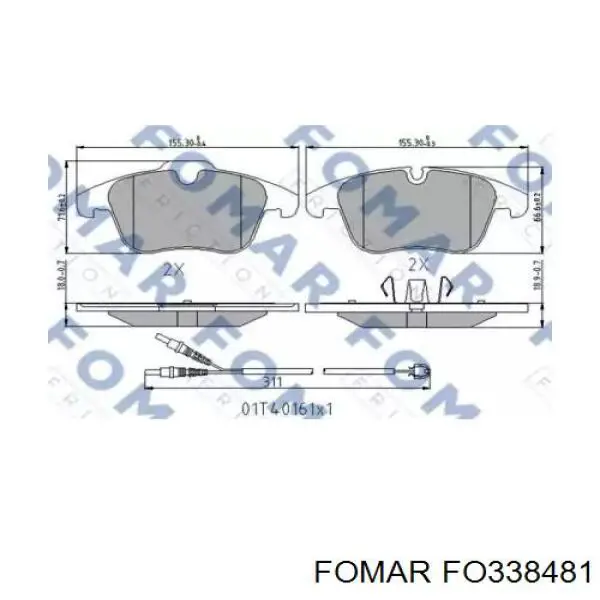 Колодки гальмівні передні, дискові FO338481 Fomar Roulunds