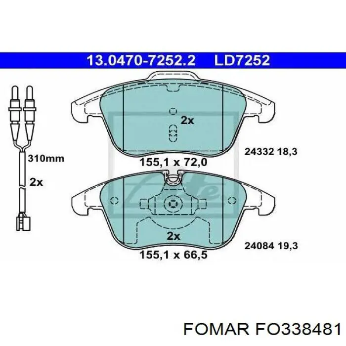 Гальмівні колодки Fomar Roulunds FO338481 ціна, від 41.32 USD