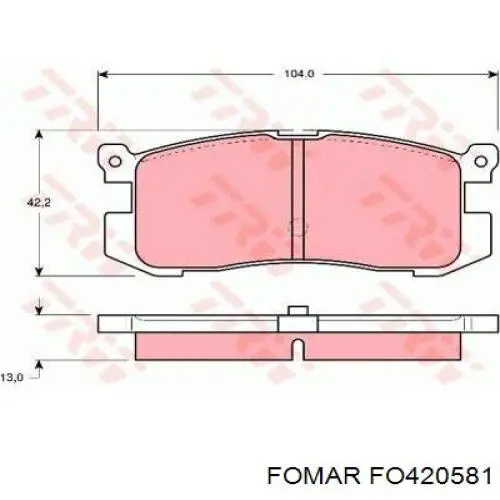 Задні гальмівні колодки Fomar Roulunds 420581 ціна, від 14.24 USD