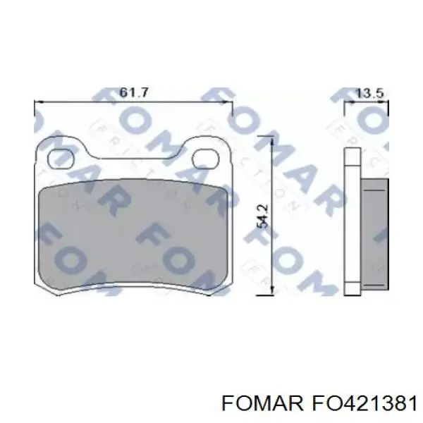 Купити FO421381 Fomar Roulunds Задні колодки