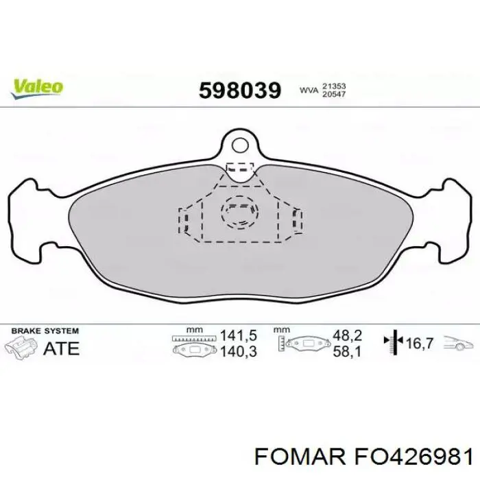 Гальмівні колодки Fomar Roulunds FO426981 ціна, від 10.78 USD