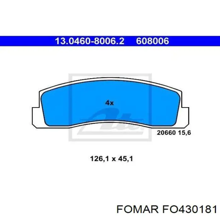 Передні тормозні колодки D301SM Dafmi