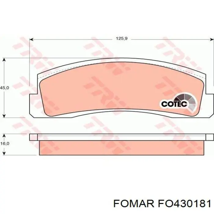 D301SM Dafmi Передні гальмівні колодки