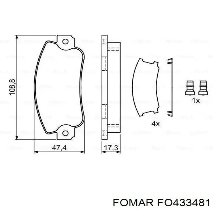 Купити FO433481 Fomar Roulunds Колодки гальмівні передні, дискові