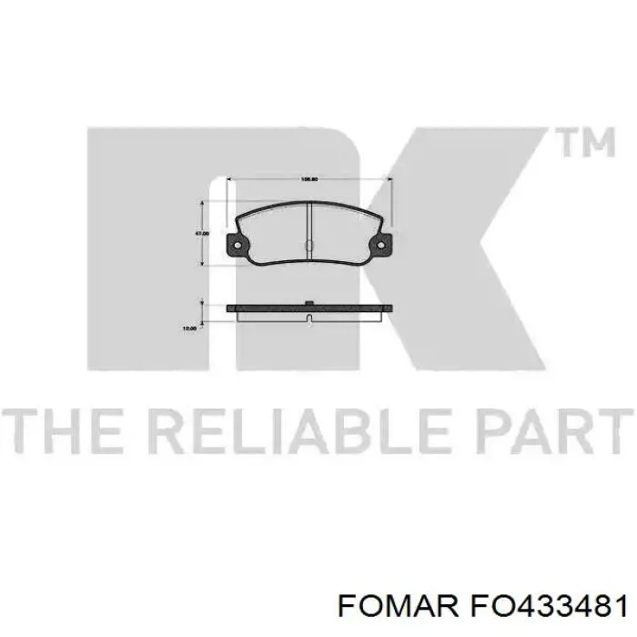 Передні тормозні колодки FO433481 Fomar Roulunds