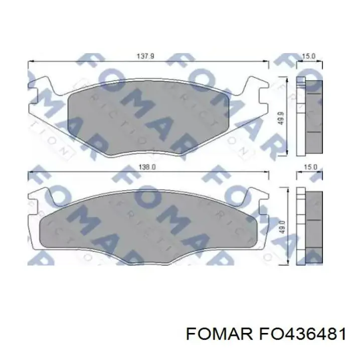 Гальмівні колодки Fomar Roulunds FO436481 ціна, від 14.98 USD