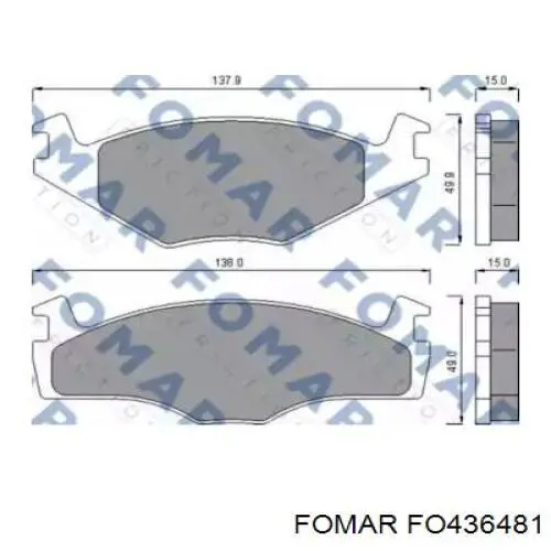 FO436481 Fomar Roulunds колодки гальмівні передні, дискові