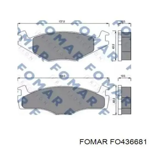 FO436681 Fomar Roulunds колодки гальмівні передні, дискові