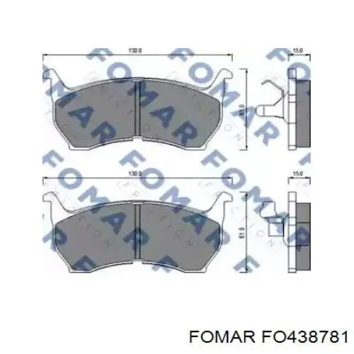 FO438781 Fomar Roulunds колодки гальмівні передні, дискові
