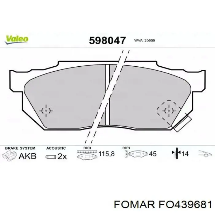 Передні тормозні колодки 4L3Z9H307DF Ford