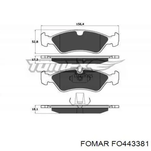 Тормозні колодки Fomar Roulunds FO443381