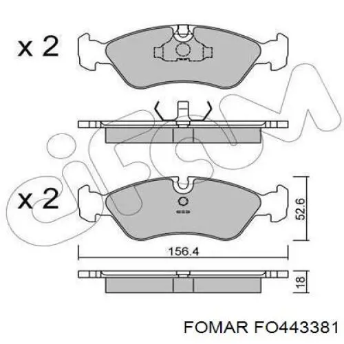 Купити FO443381 Fomar Roulunds Колодки гальмівні передні, дискові