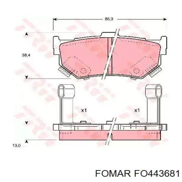 Купити FO443681 Fomar Roulunds Колодки гальмівні передні, дискові