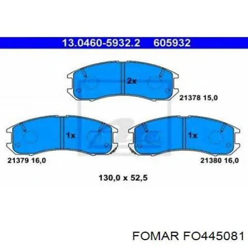 G2253328Z Mazda Передні гальмівні колодки