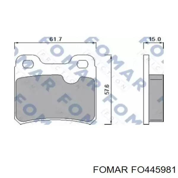 Колодки гальмові задні, дискові FO445981 Fomar Roulunds