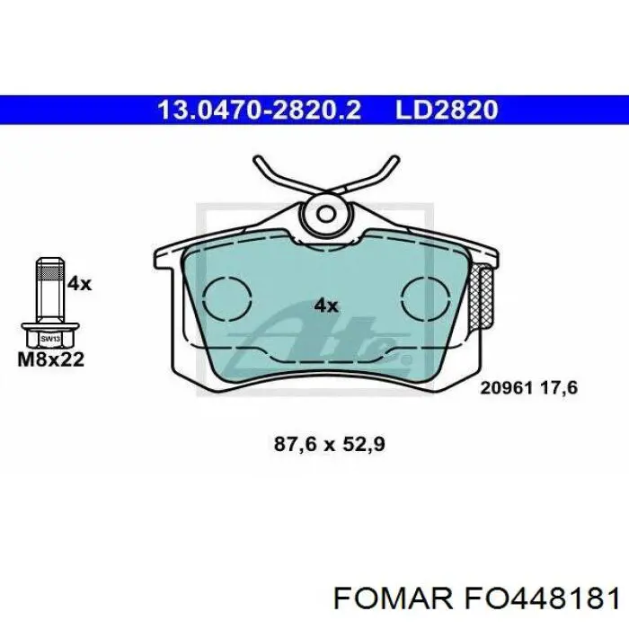 Задні гальмівні колодки BP10066 Optimal