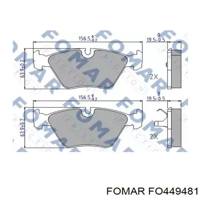Гальмівні колодки Fomar Roulunds FO449481 ціна, від 20.72 USD